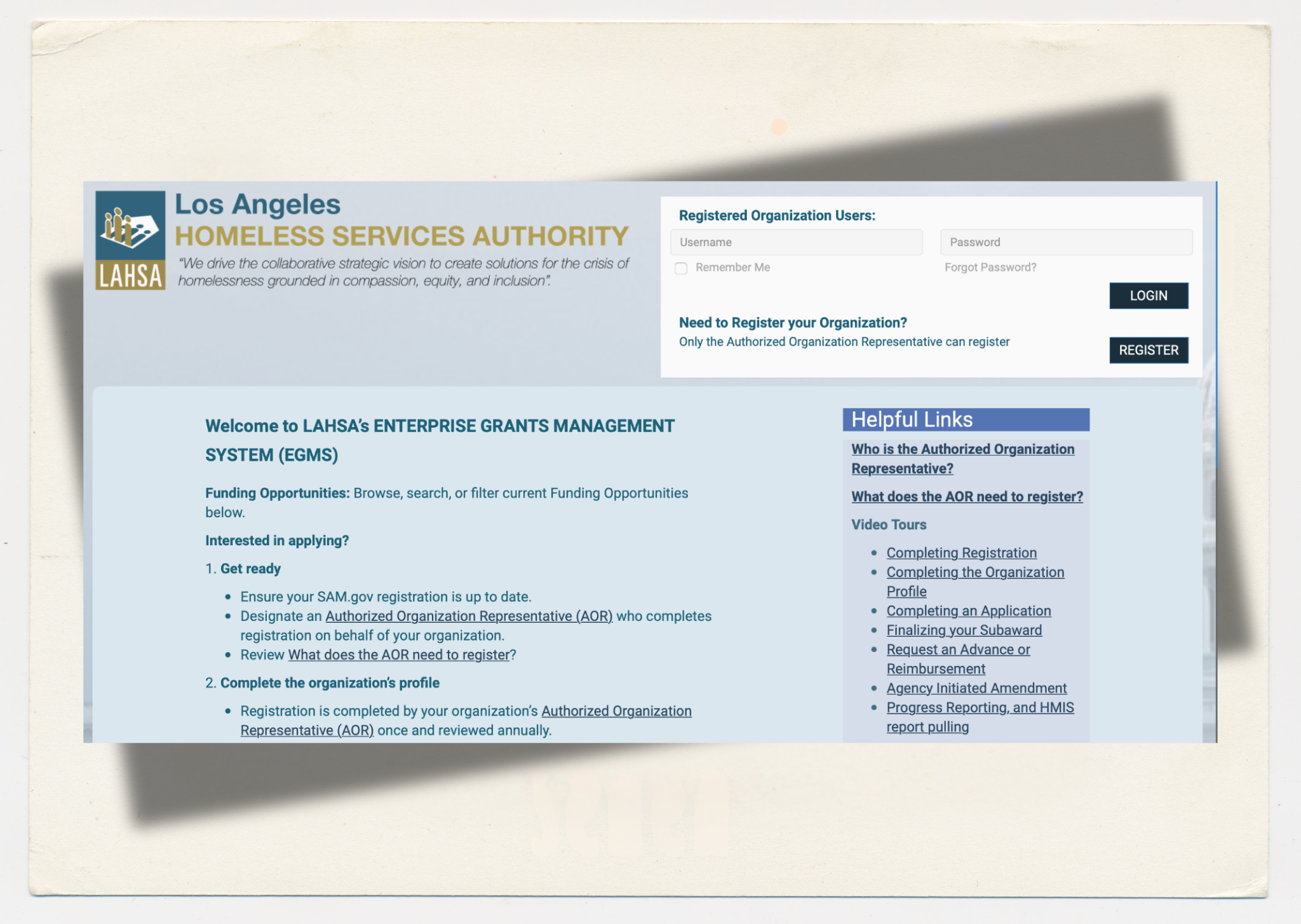 Enterprise grants management platform interface